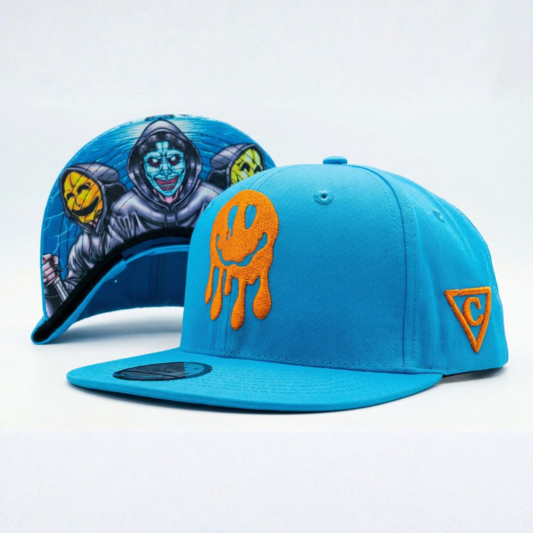 Smiley Gang Snapback - Blue/Orange | CAPICHE CAPS