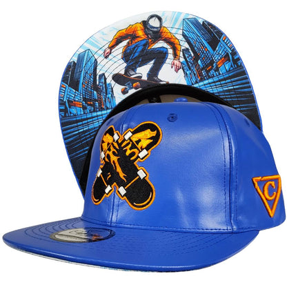 Ride With Us Snapback - Blue Artificial Leather