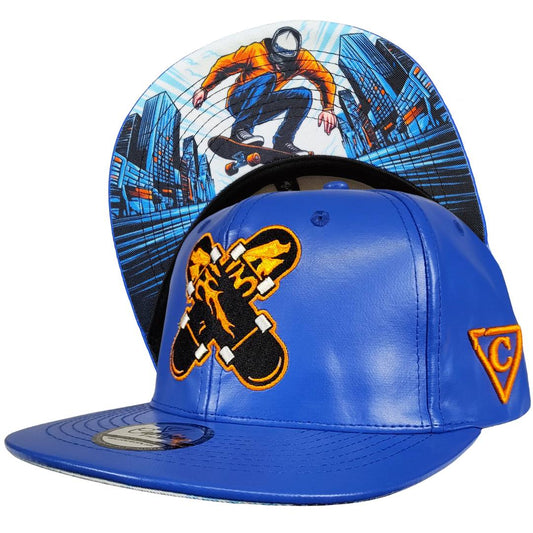 Ride With Us Snapback - Blue Artificial Leather