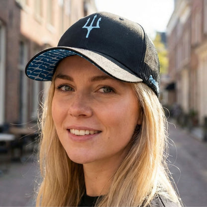 Clean Greek Poseidon Trucker Cap - Black