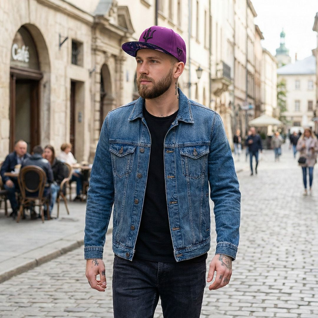 Cappellino Snapback Medusa - Viola/Nero