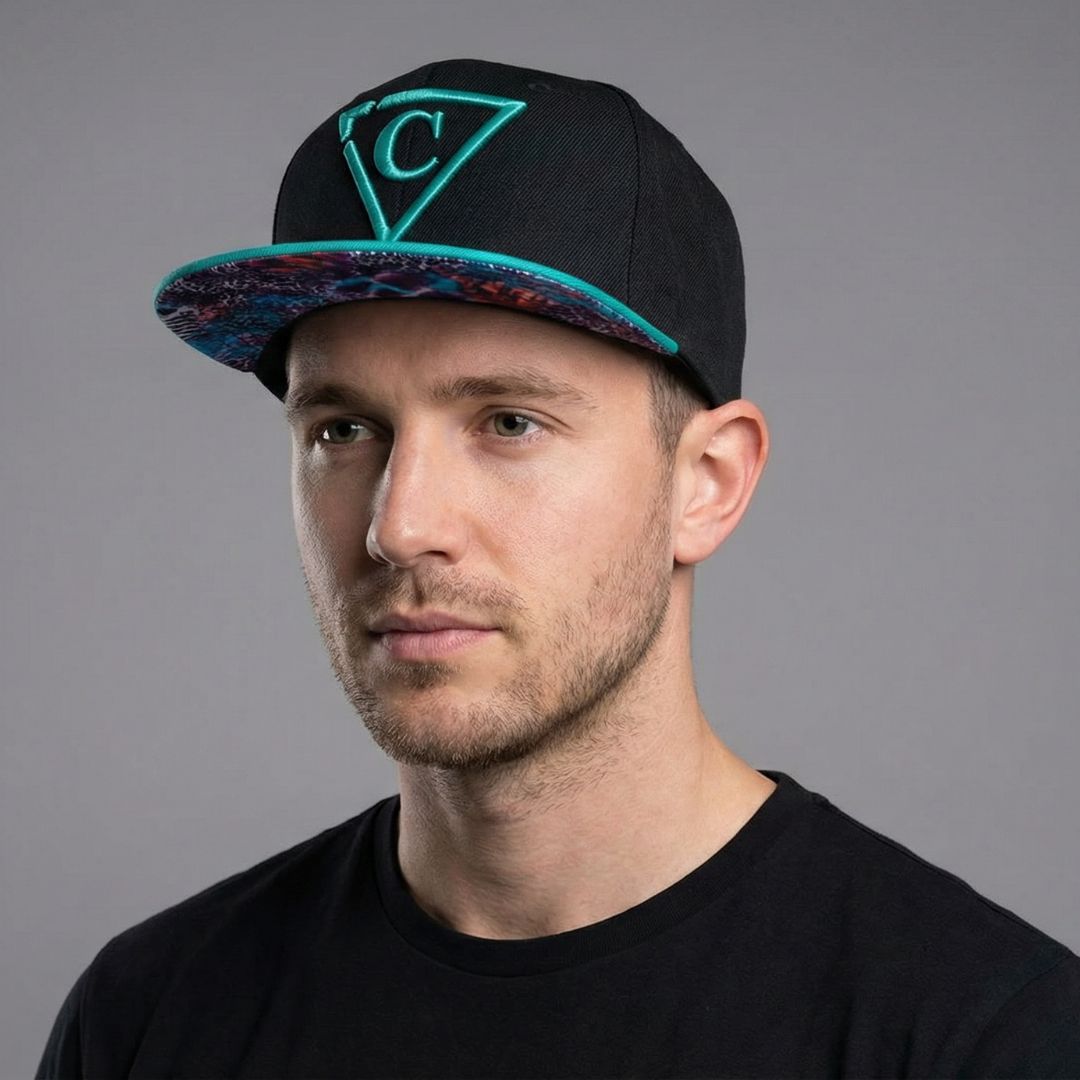Snapback Animix - Czarny/Aqua