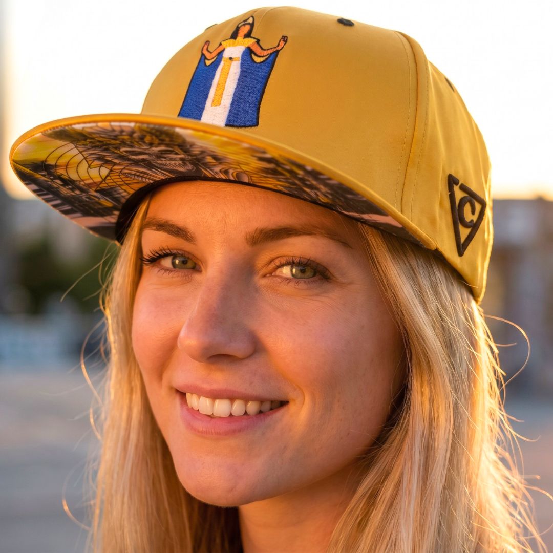 LIMITED EDITION Egyptian Night Snapback - Yellow Satin