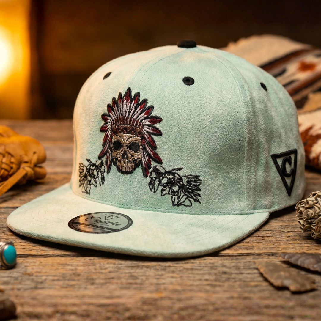 Ancestor Spirits Snapback - Light Mint Green Suede