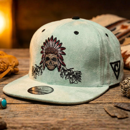 Ancestor Spirits Snapback - Light Mint Green Suede