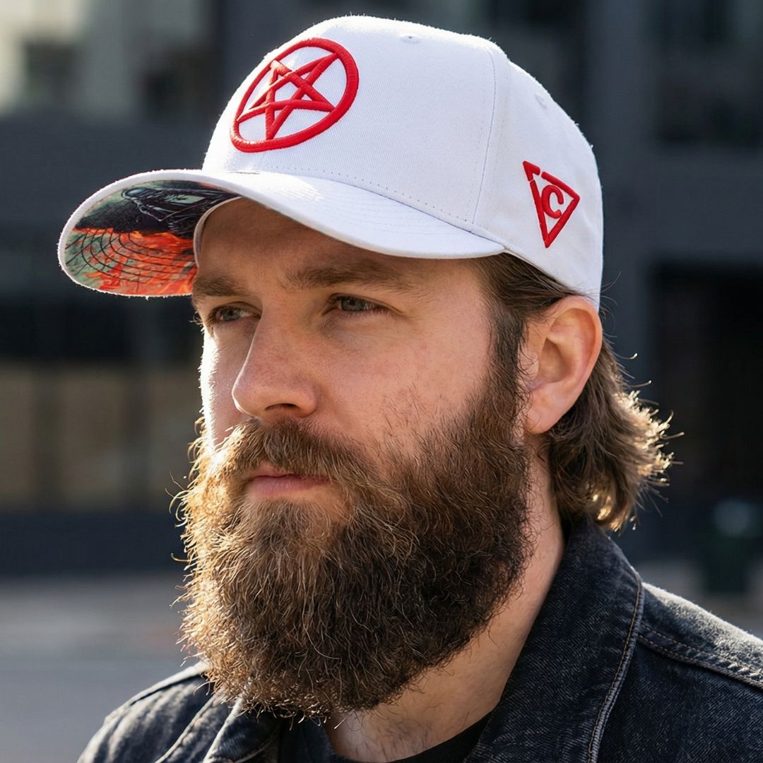 Casquette de baseball incurvée Cursed Nun - Gris clair