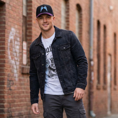 Angels of Death Trucker Cap - Black/Purple Suede