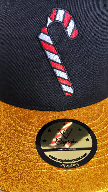 Black Snapback with Gold Glitter Brim from Harry Potter Inspired Collection from Capiche Caps