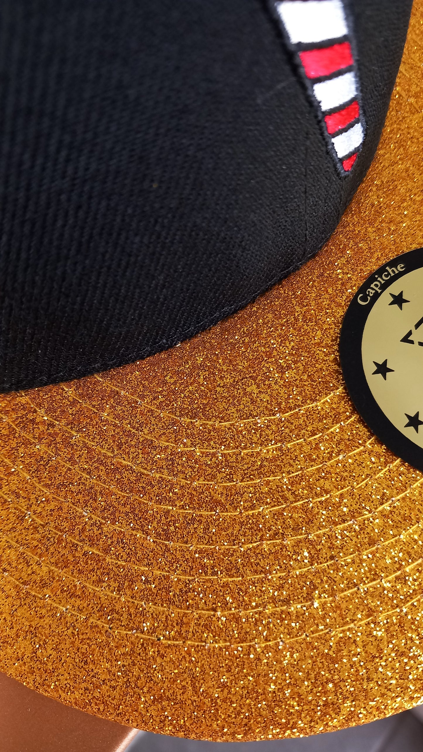 Black Kids Snapback with Gold Glitter Brim from Harry Potter Inspired Collection from Capiche Caps