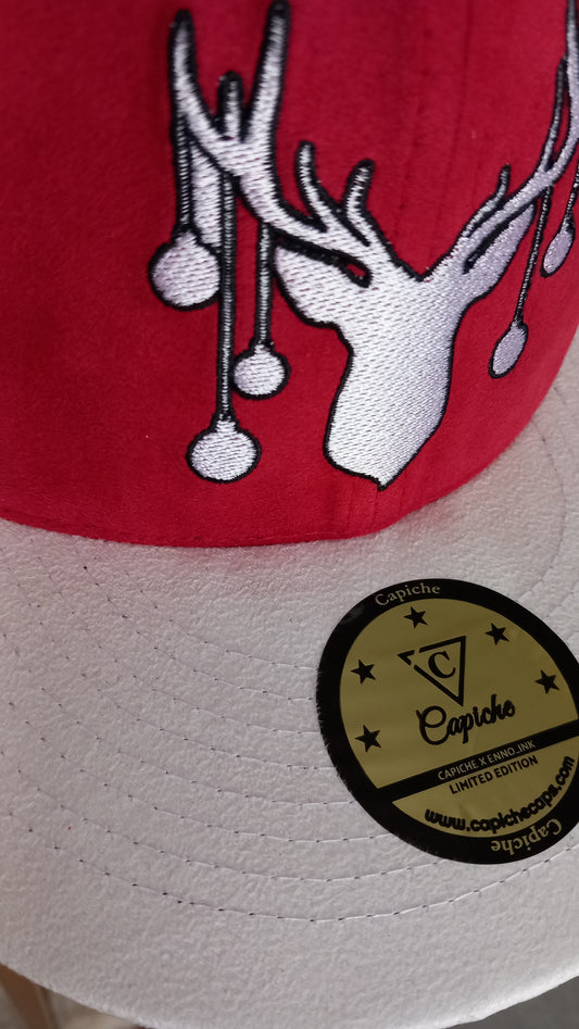 LIMITED Enno_Ink Collab Snapback Christmas Edition - Red&White Suede