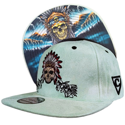 Ancestor Spirits Snapback - Light Mint Green Suede