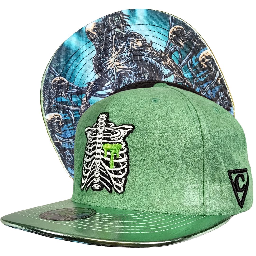 Monster Venom Snapback - Light Green Suede/Crackling Metallic