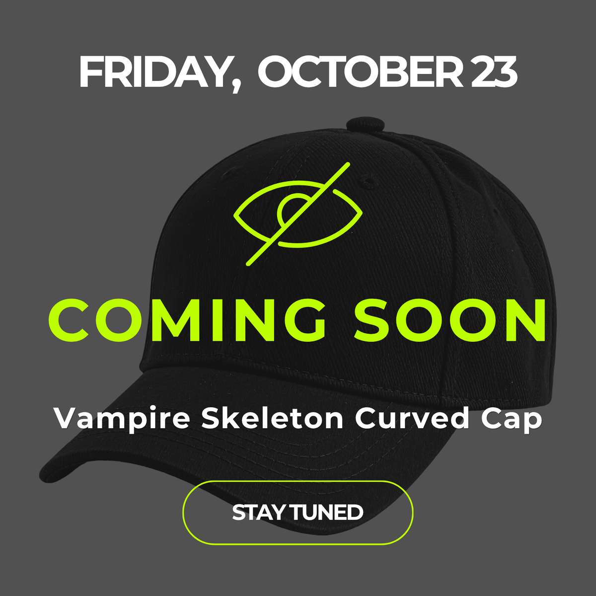 [Oct 23] Vampire Skeleton Curved Cap - White/Black Destroyed Look