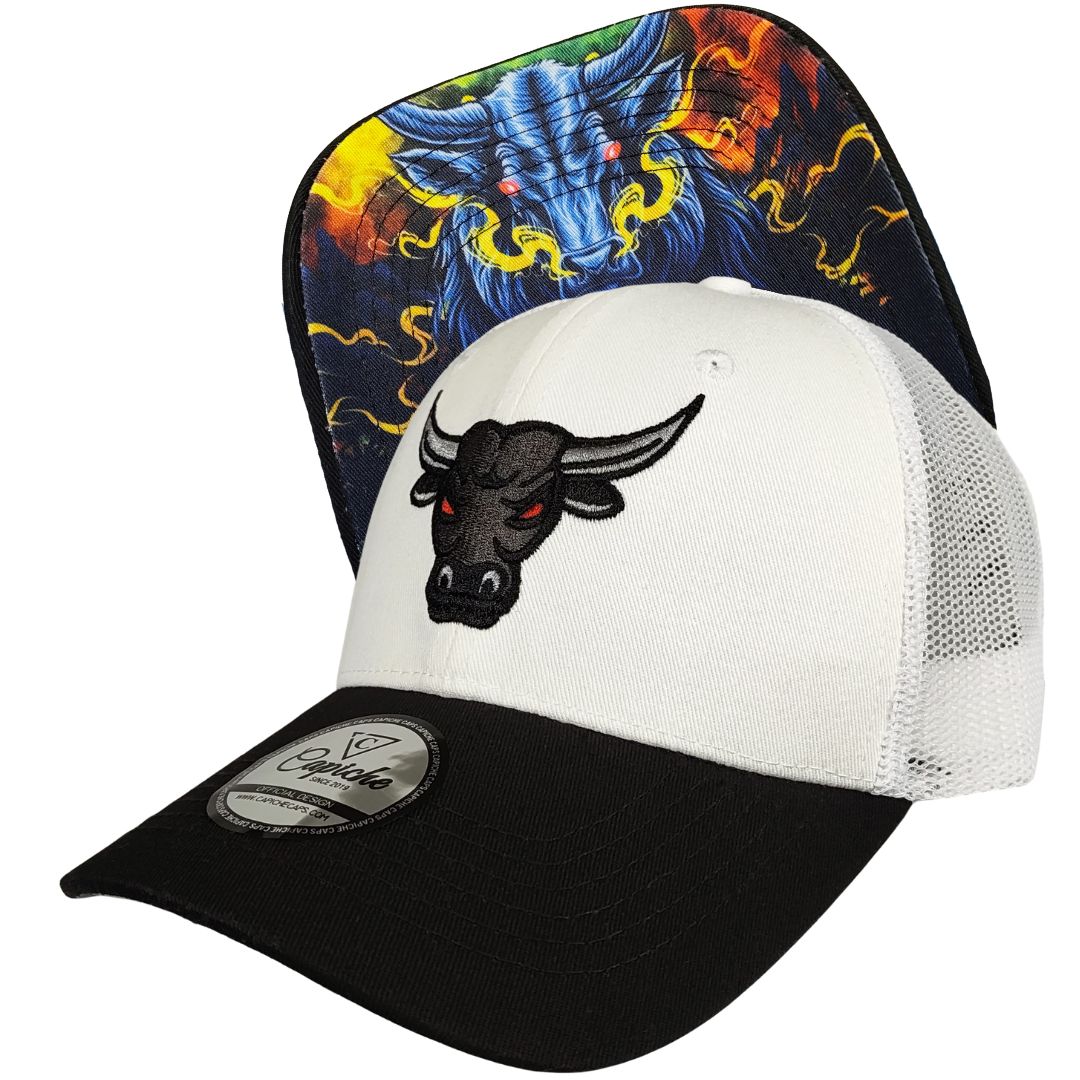Czapka trucker Bull – biała/czarna