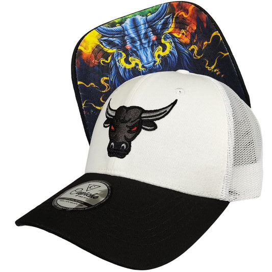 Czapka trucker Bull – biała/czarna