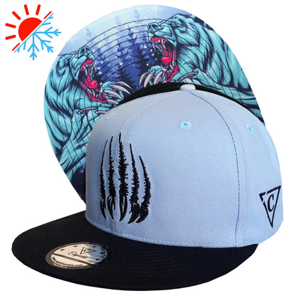 COLOR-CHANGING Polar Bear Snapback - Light Blue to Creme White
