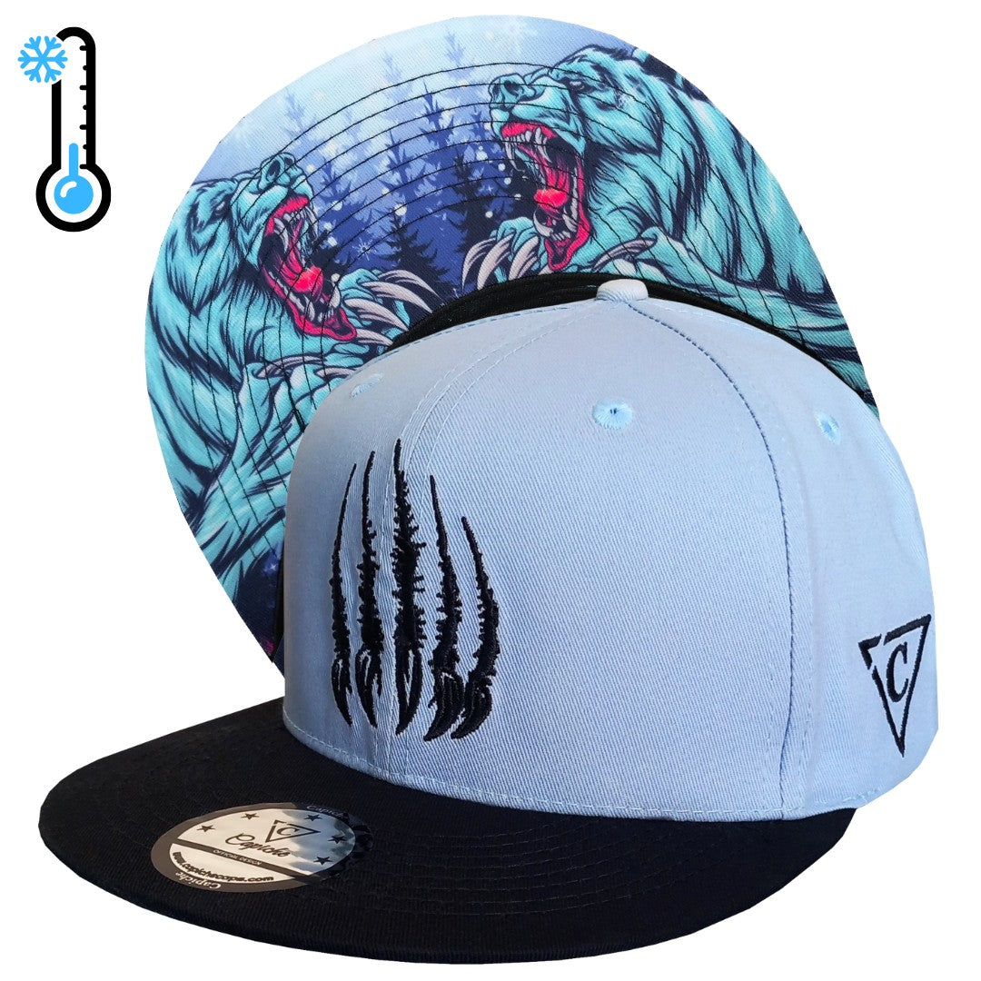 COLOR-CHANGING Polar Bear Snapback - Light Blue to Creme White