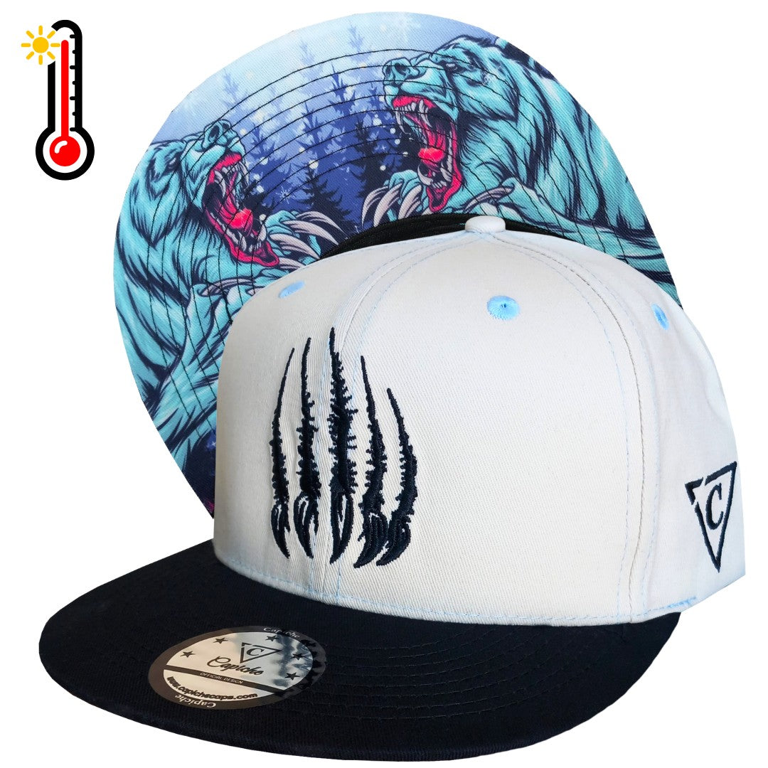 COLOR-CHANGING Polar Bear Snapback - Light Blue to Creme White