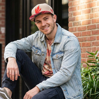 Dimorphodon Snapback - Beige/Red