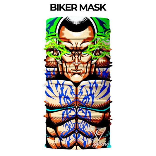 Tattooed Biker Mask - Beige/Green
