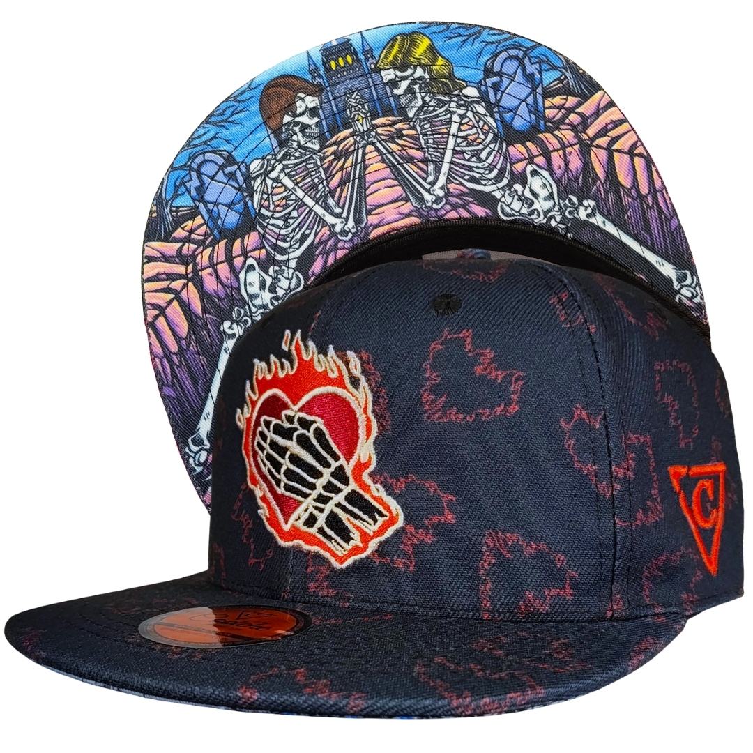 LIMITED EDITION My Forever Valentine Snapback - Midnight Blue/Red Hearts