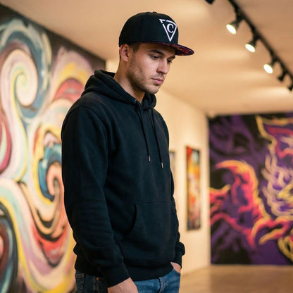 Casquette Snapback Purple Monster Cat - Noir