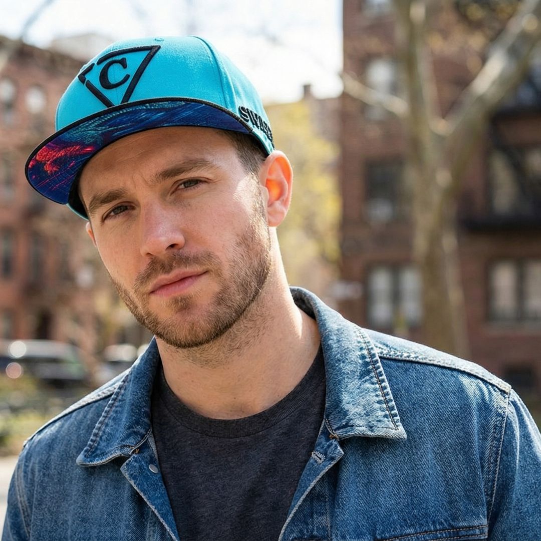 Krokodyl Snapback - niebieski/czarny