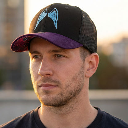 Angels of Death Trucker Cap - Black/Purple Suede