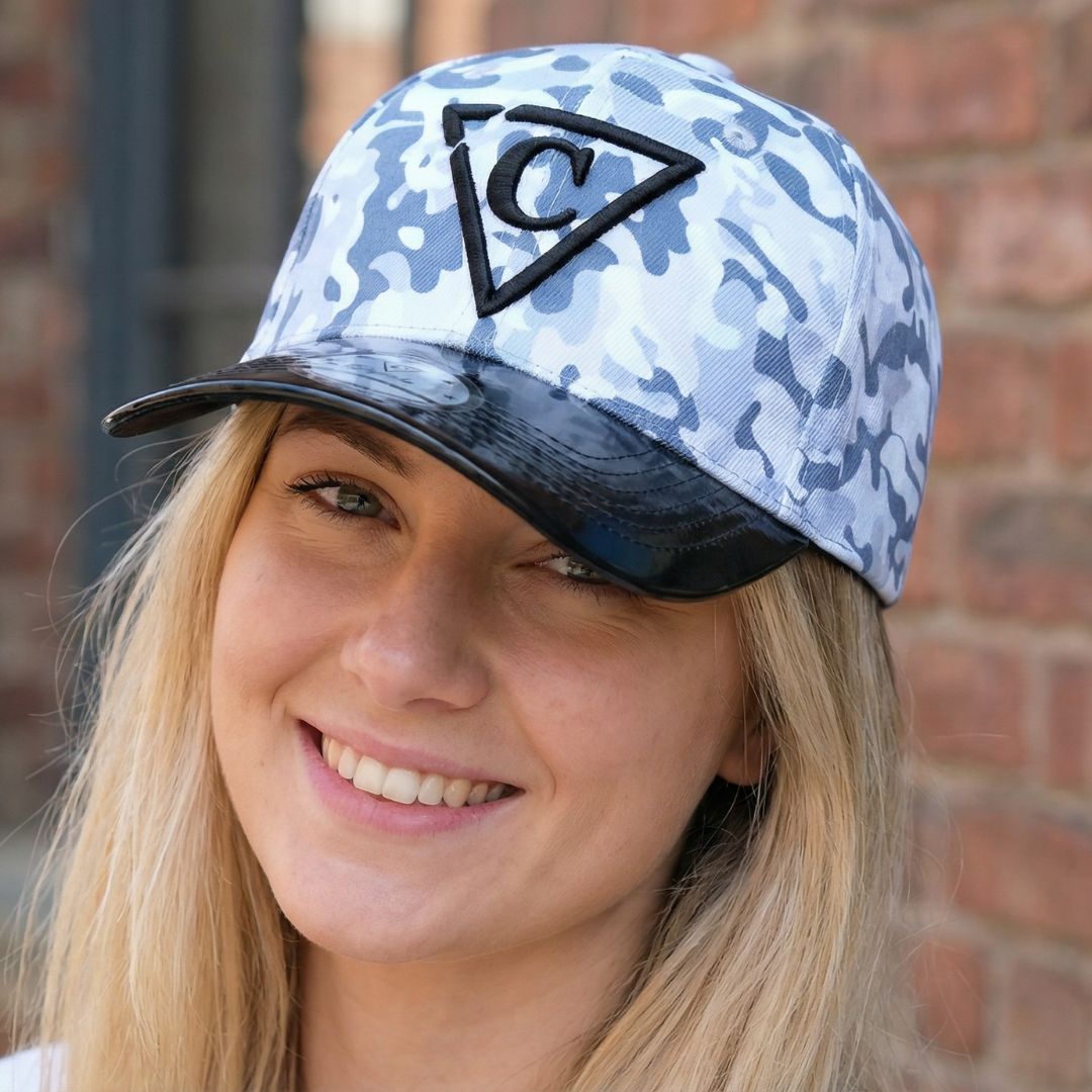 Grey Camo Curved Baseball Cap - Grey