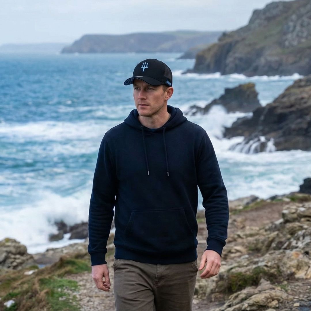 Clean Greek Poseidon Trucker Cap - Black