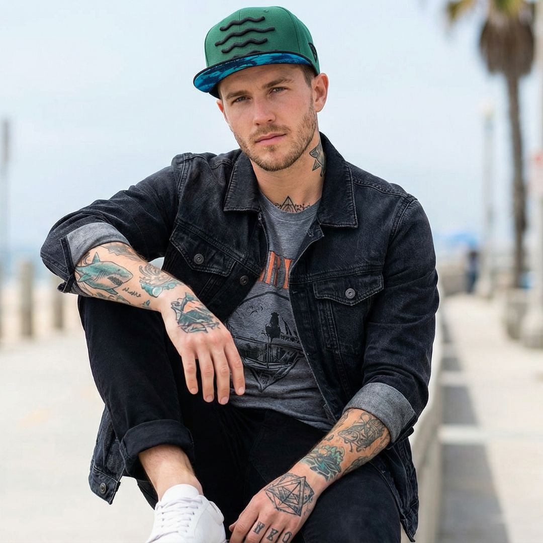 Snapback Shark - zielony/czarny