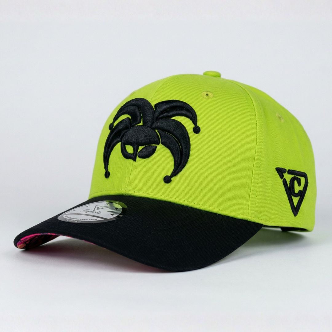 Carnival Clown Curved Baseball Cap - Neon Green | CAPICHE CAPS