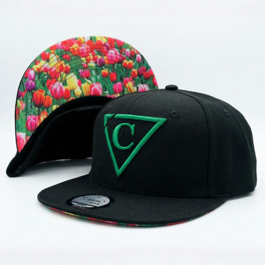Tulip Field Snapback - Schwarz