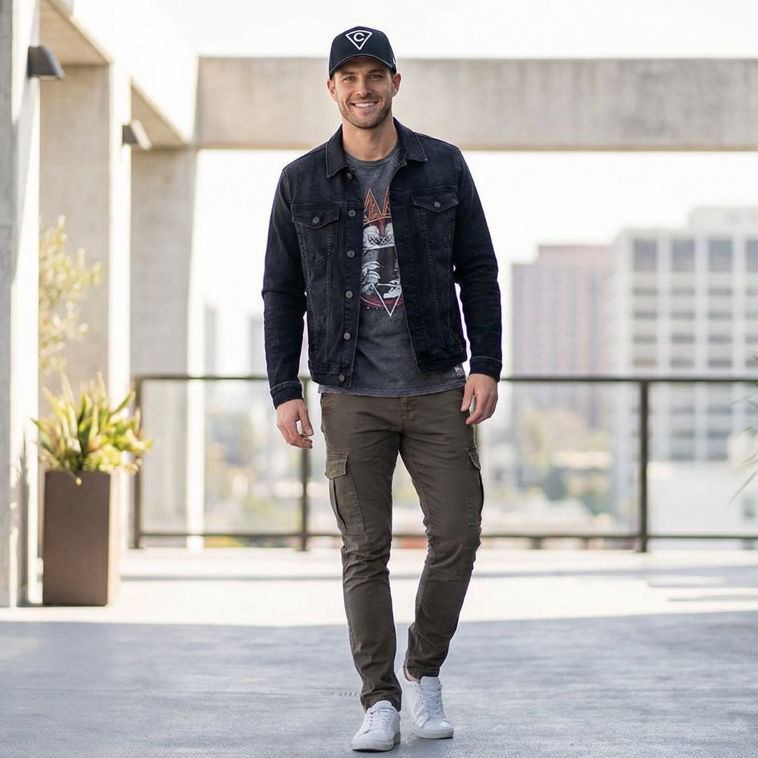 Red Devil Curved Baseball Cap - Black