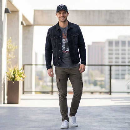 Red Devil Curved Baseball Cap - Black