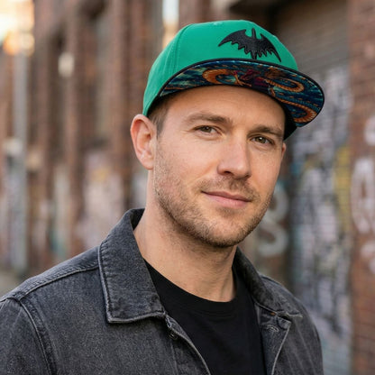 Casquette Snapback Dragon chinois - Vert/Noir