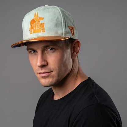 Robot Anubis 3.0 Snapback - Light Mint Suede/Orange Crackling Metallic