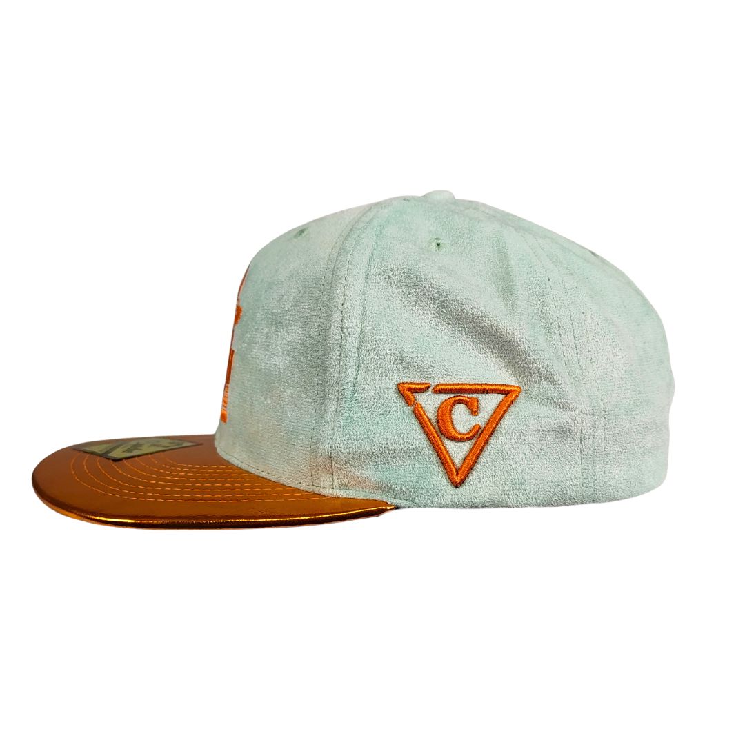 Robot Anubis 3.0 Snapback - Light Mint Suede/Orange Crackling Metallic