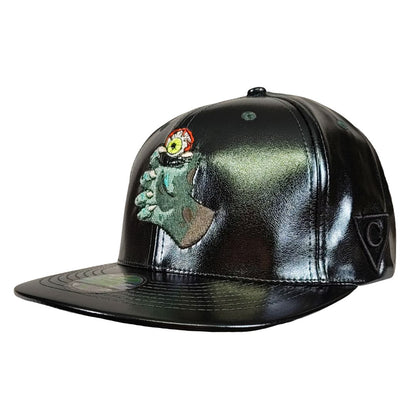 Monster Attack Snapback – Tiefgrün, Öl Crackling Metallic

