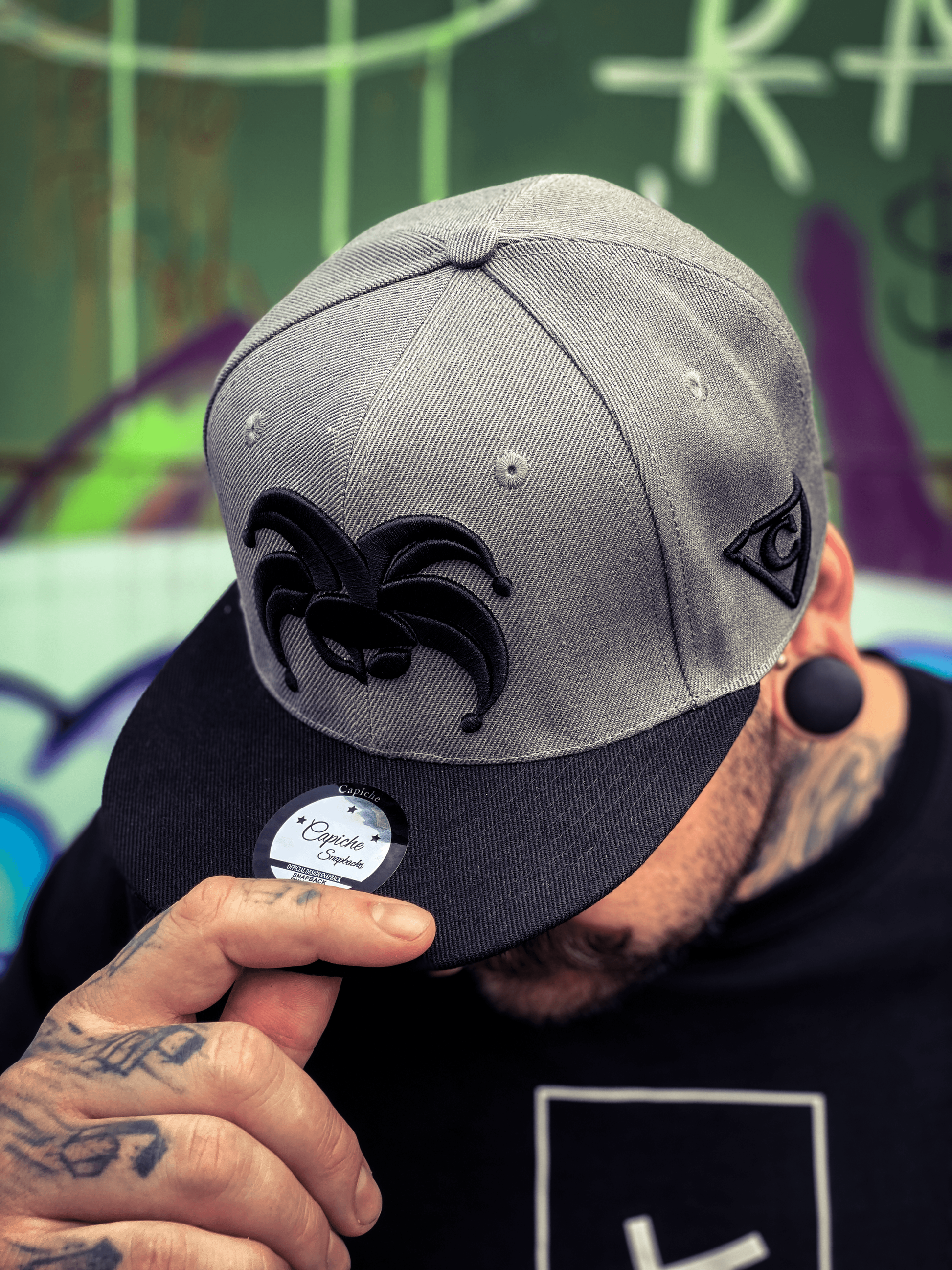 Clown Gang Snapback - Grey/Black - Capiche Caps Clown