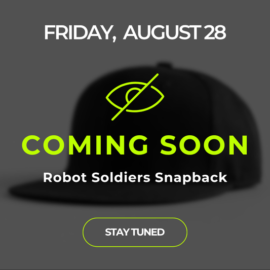 [August 28] Robot Soldiers Snapback - Army Grey Washed Fabric