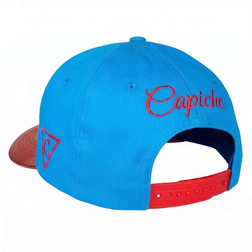 Zodiac Cancer Curved Cap - Blue/Red Crackling Metallic