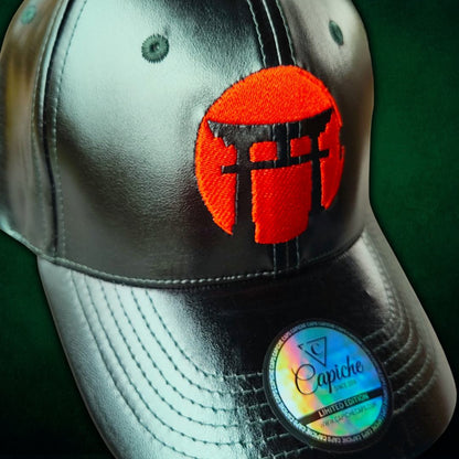 LIMITED EDITION Chrome Samurai Curved Cap - Deep Green Oil Crackling Metallic