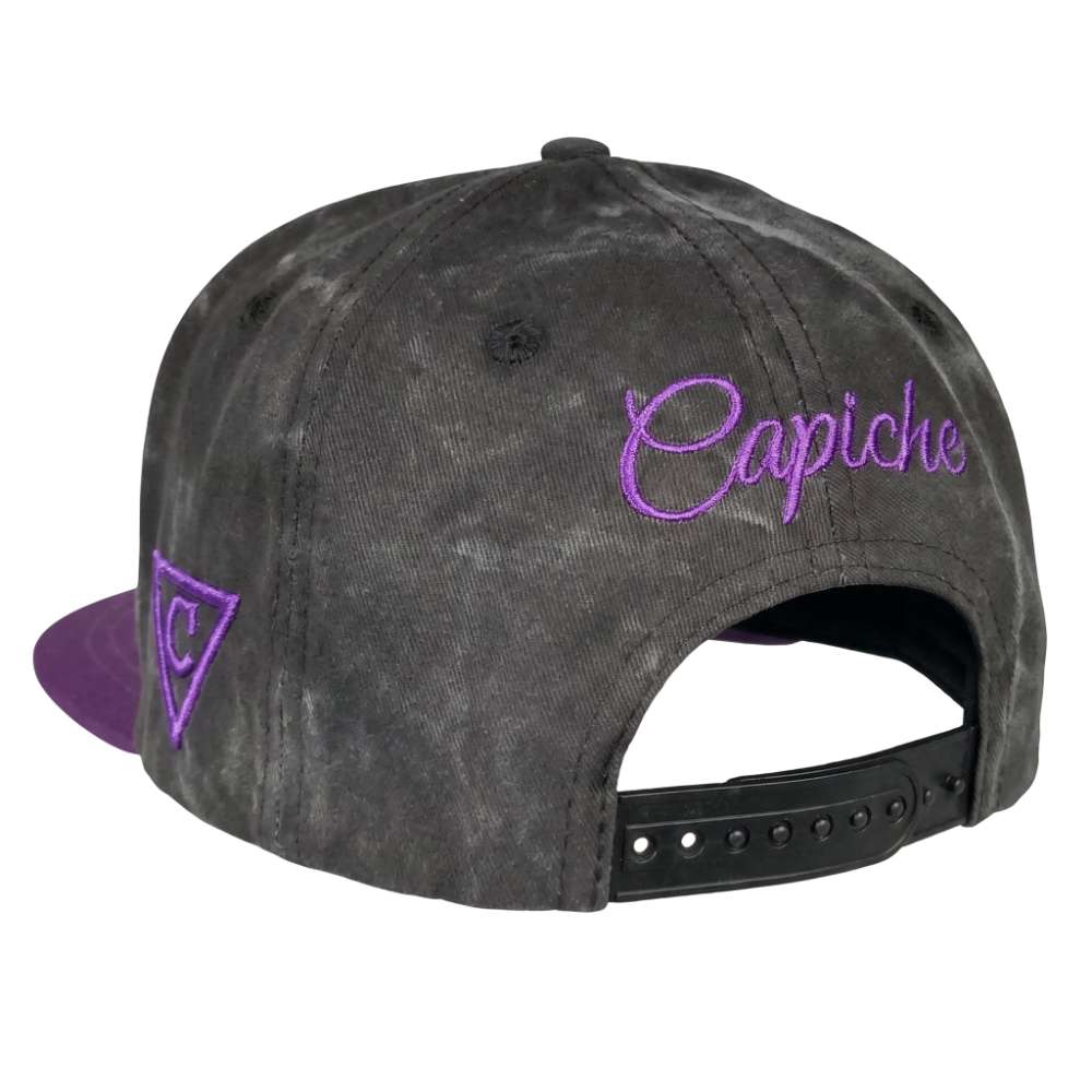 Full Moon Attack Snapback - Washed Dark Grey/Purple