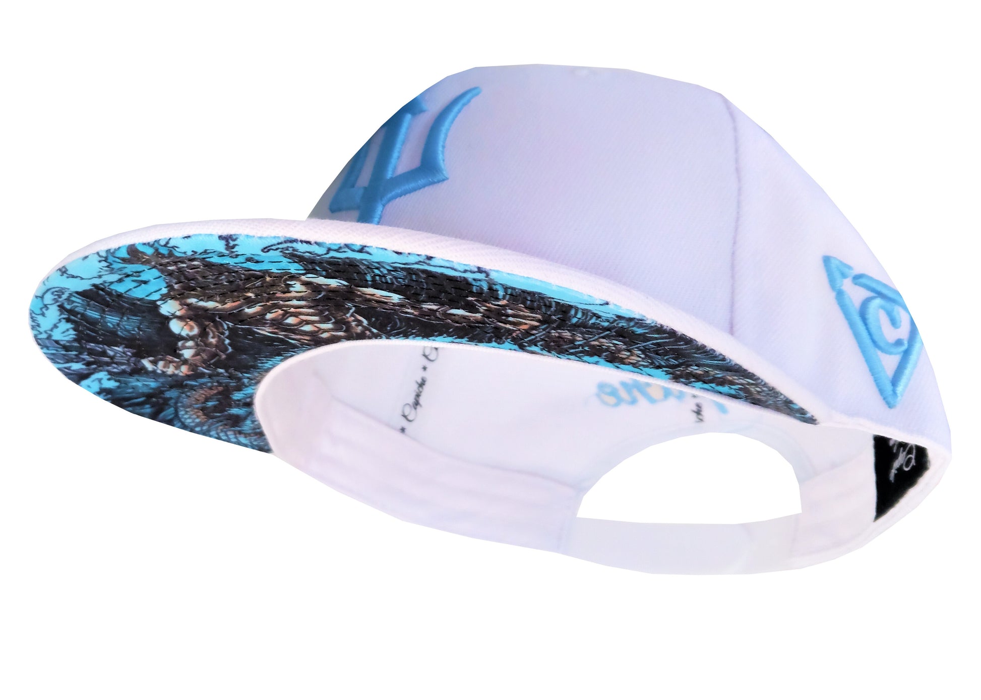 White Poseidon Snapback - White - Capiche Caps Snapback