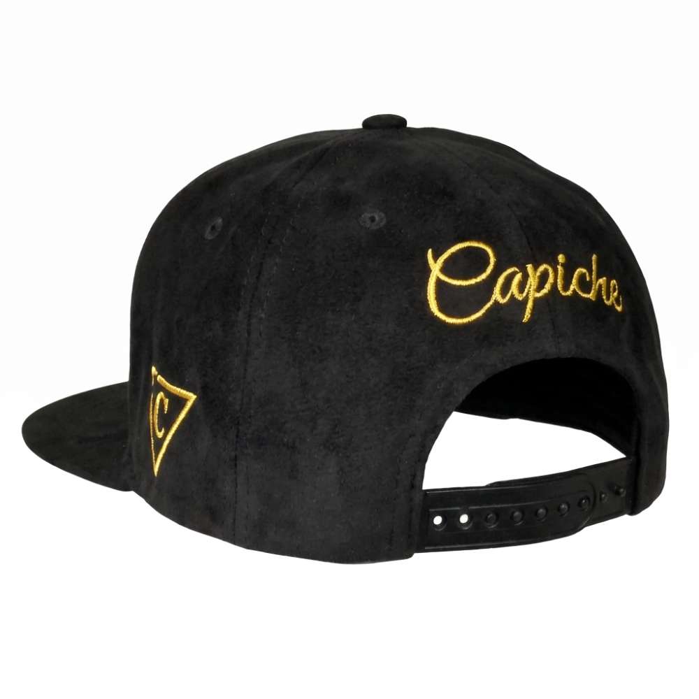 LIMITED EDITION Panther Fight Snapback - Black Suede & Golden Thread