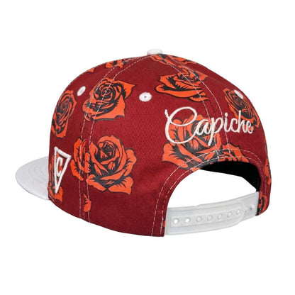 Gorra Snapback Roses - Estampado de rosas rojas / Blanca