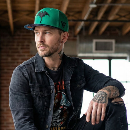 Casquette Snapback Dragon chinois - Vert/Noir