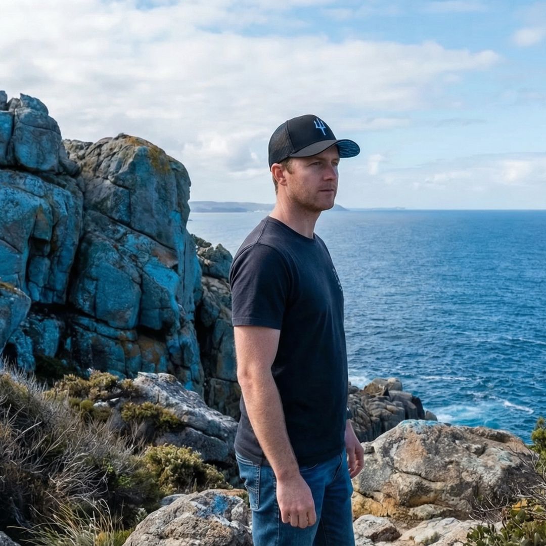 Clean Greek Poseidon Trucker Cap - Black