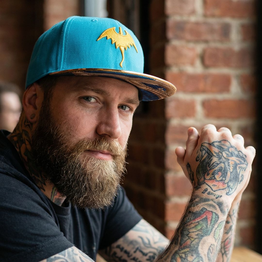 Snapback Golden Dragon - niebieski/złoty